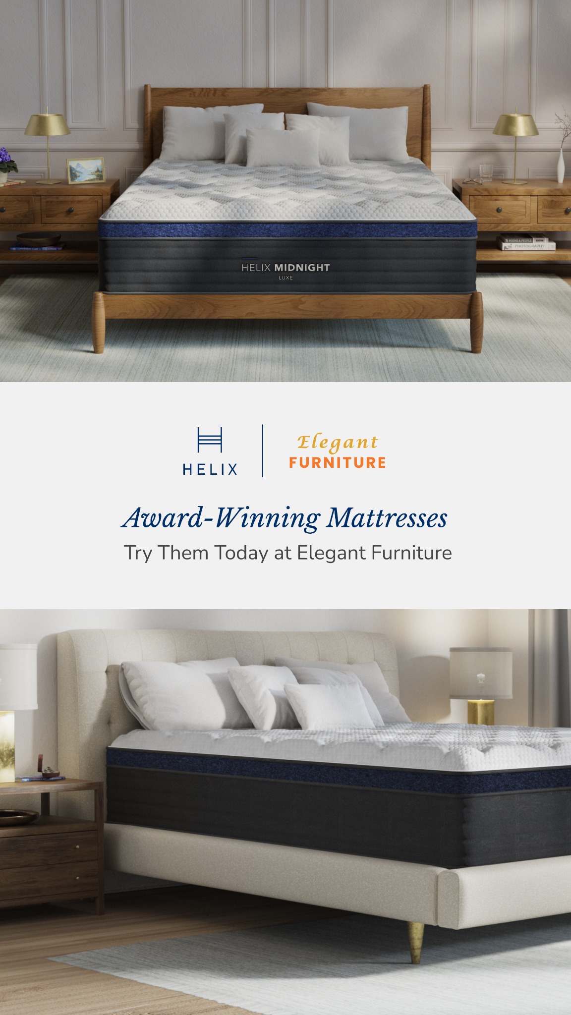 Try Helix mattresses in-store at Elegant Furniture in West Bloomfield! Find a showroom near you.