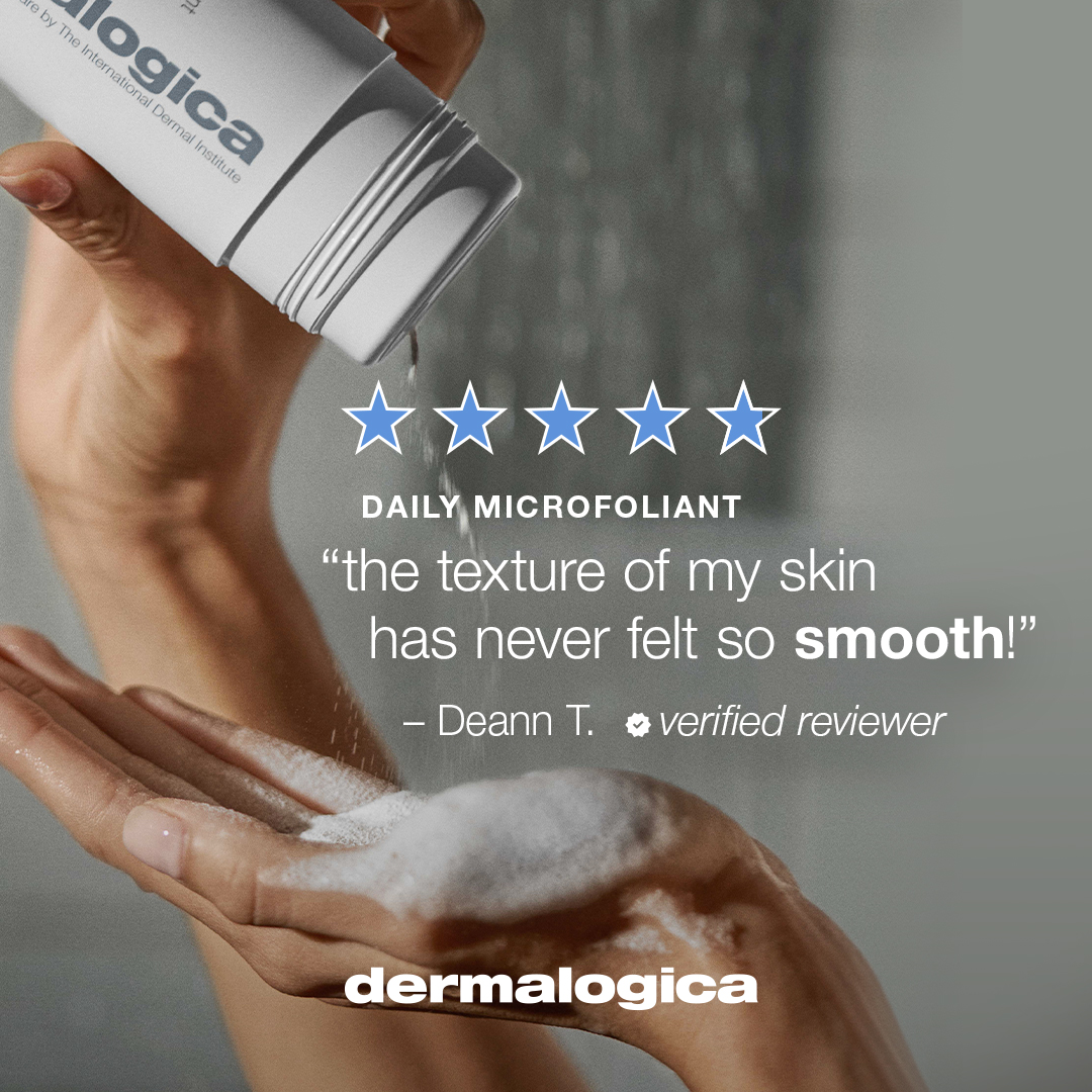 Gentle on skin, tough on texture. Daily Microfoliant transforms from powder to foam for smoothing exfoliation. ​