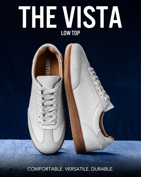 Introducing the 𝐕𝐢𝐬𝐭𝐚 𝐋𝐨𝐰 𝐓𝐨𝐩 👟🌄
🏆 Handcrafted with the highest quality materials you have come to expect from Thursday, the Vista is proof you can have high style without compromising on comfort.