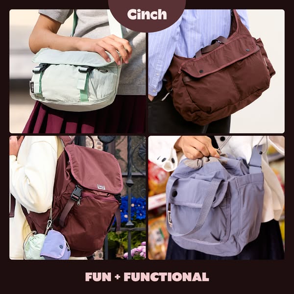 Lightweight, slouchy, with low-key organization, the Cinch Collection puts the fun in function, flexing from everyday errands to weekend travel in a cinch. Explore the collection today.