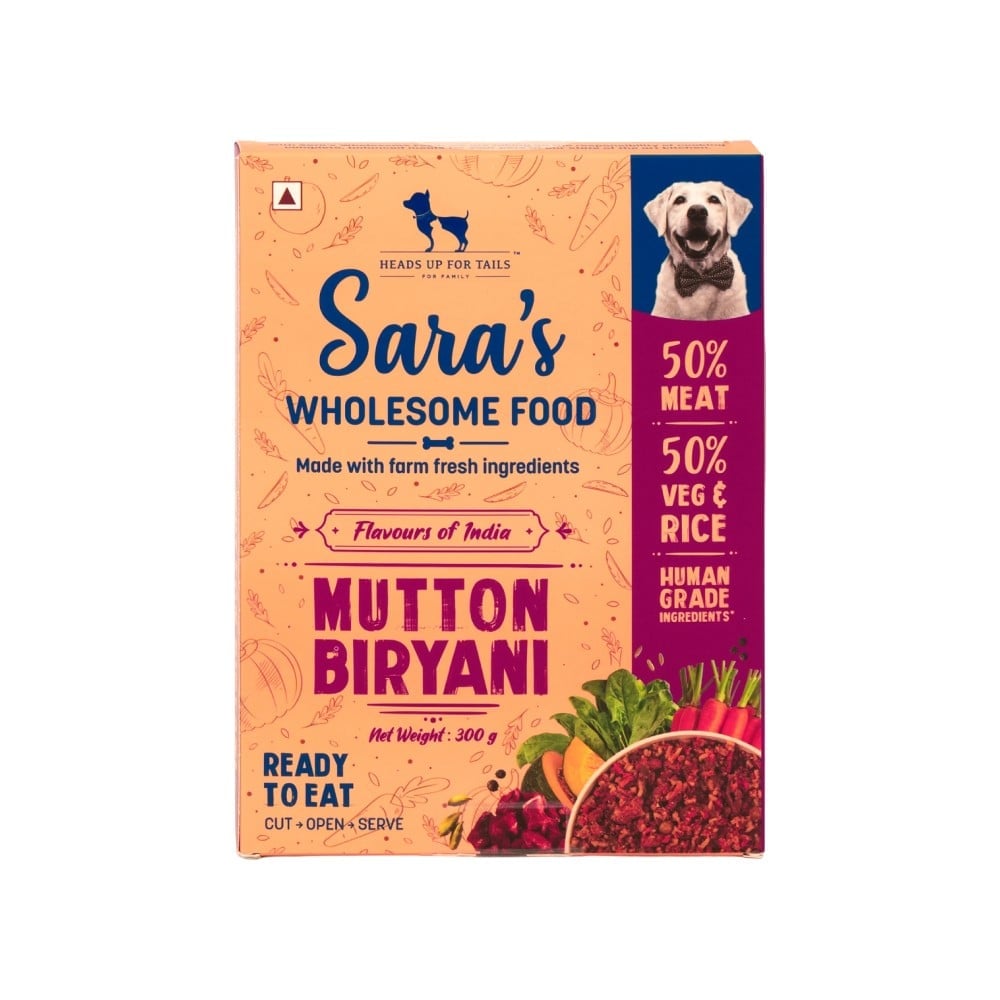 Dogs ke liye bhi Biryani??? 🐶 YES, why should humans have all the fun food?! Sara's Wholesome Food Biryanis are 100% DESI with 0% PRESERVATIVES!

🧡 Made with premium basmati rice
🧡 Contains dog-friendly spices
🧡 Availabl