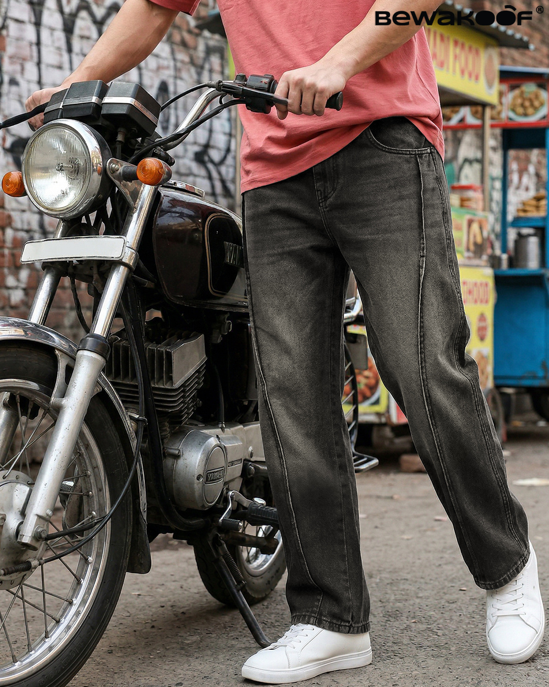 New denim styles just dropped 👖 Find Baggy, Straight & Slim Fits. Use code DENIM100 & get Flat ₹100 Off on ₹1199+
