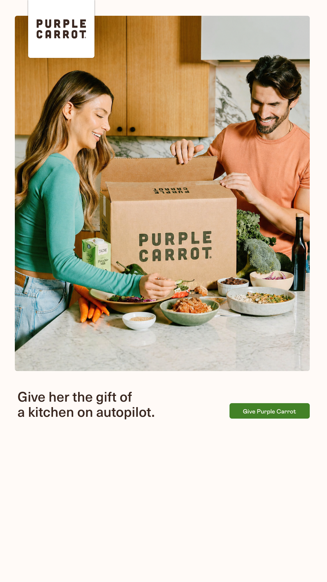 Flexible gift cards from $50. Let Mom choose her favorite recipes and delivery week.