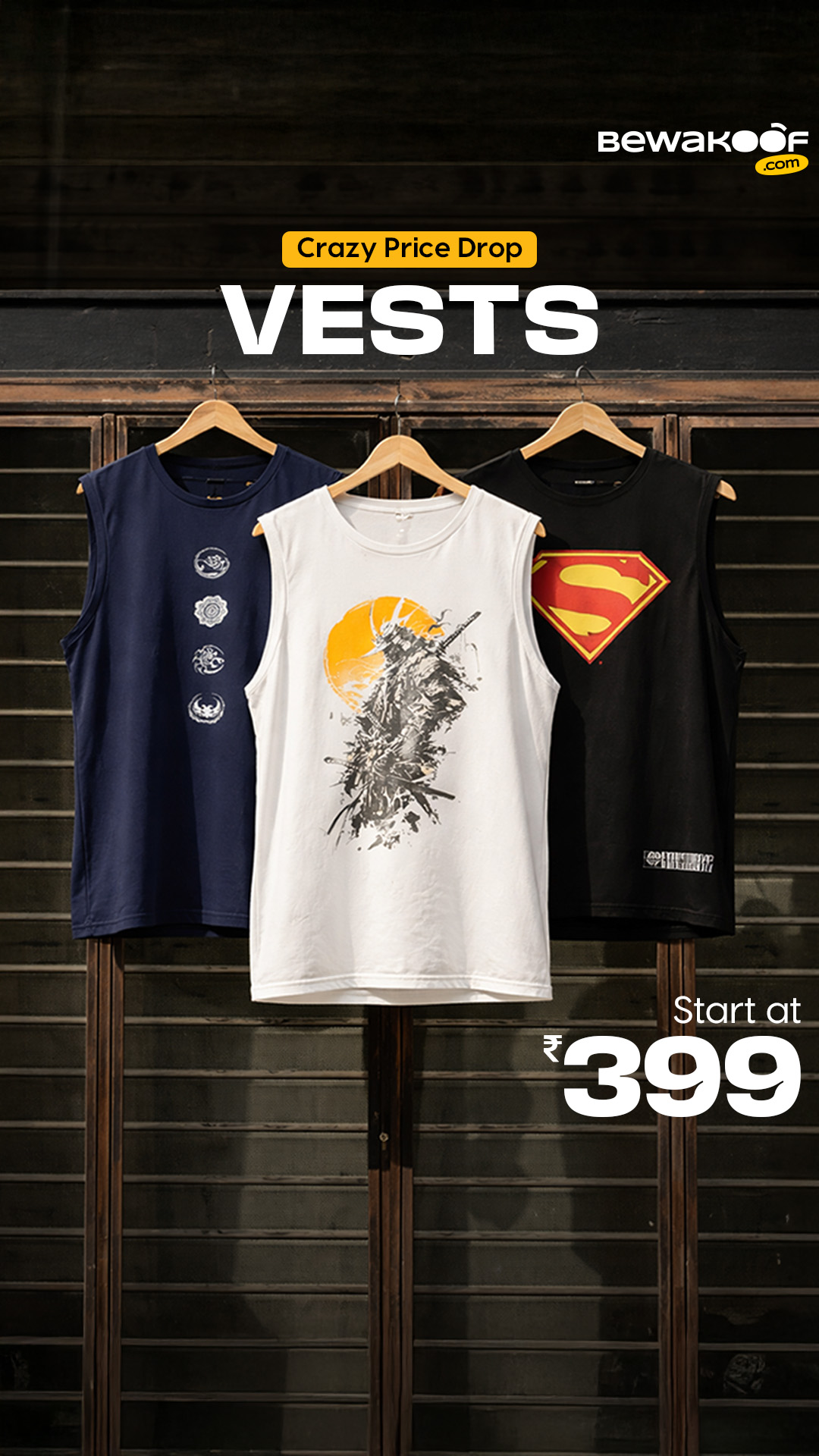 Crazy price drop alert 🚨
Upgrade your street style with trendy men’s vests starting at just ₹399
