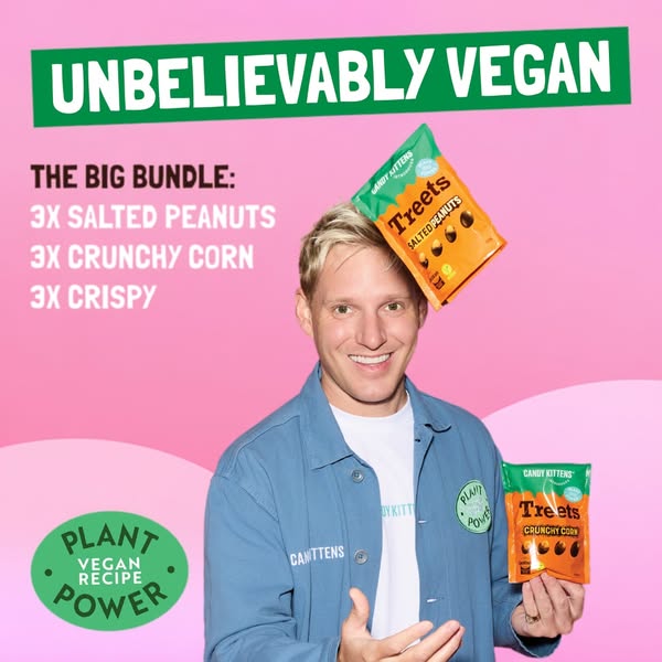 We’ve taken on sweets, now it’s time to take on ch*colate 🍫🌱

Introducing Treets!

🌽 CRUNCHY CORN
Crunchy corn dunked in ChoViva (ch*colate's sunflower-powered buddy) make the ultimate sweet-and-savoury treat. Snack goal
