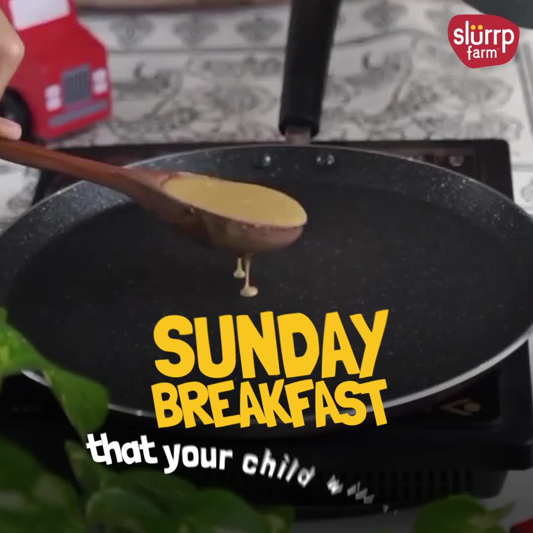 Mango season is here 🥭 and so is the time for yummy mango toppings on your child’s favourite Slurrp Farm Pancakes 🥞💛 Buy now!
