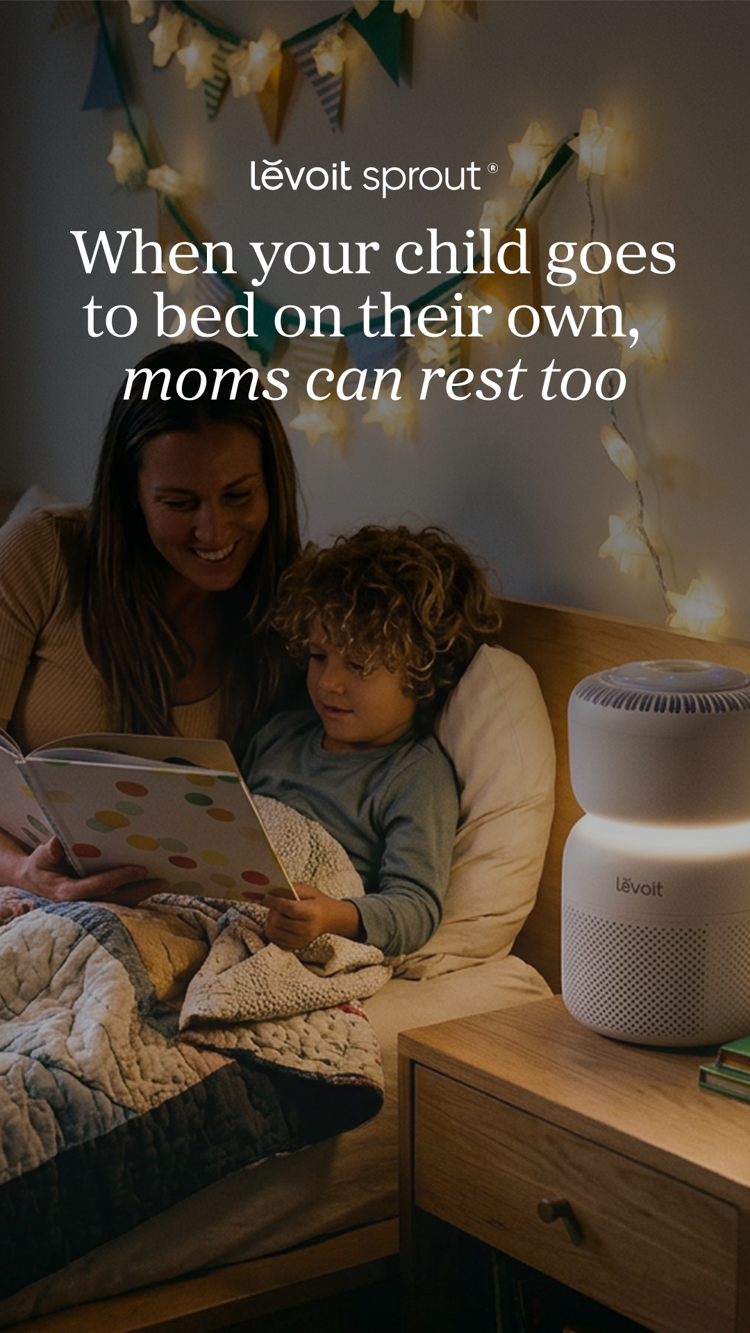 It’s the perfect time to add Levoit Sprout® Air Purifier to your little sleeper's routine, bringing clean air, comfort with a soft glow, and soothing sounds.