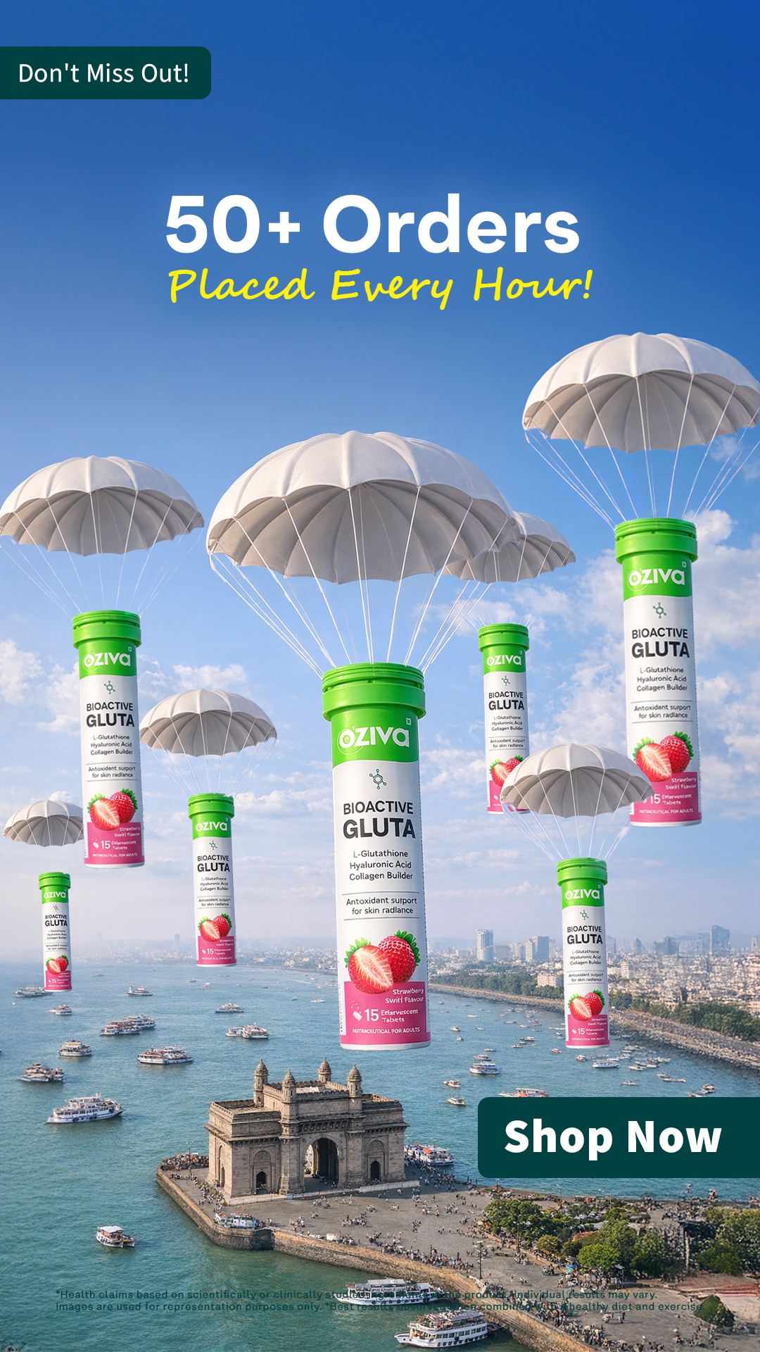 Say hello to radiant, even-toned skin. Embrace the glow with OZiva Bioactive Gluta Fizzy! 
✅L Glutathione: Fights cellular damage, reduces pigmentation.
✅Collagen Builder & Hyaluronic Acid: Boosts hydration, promotes ela