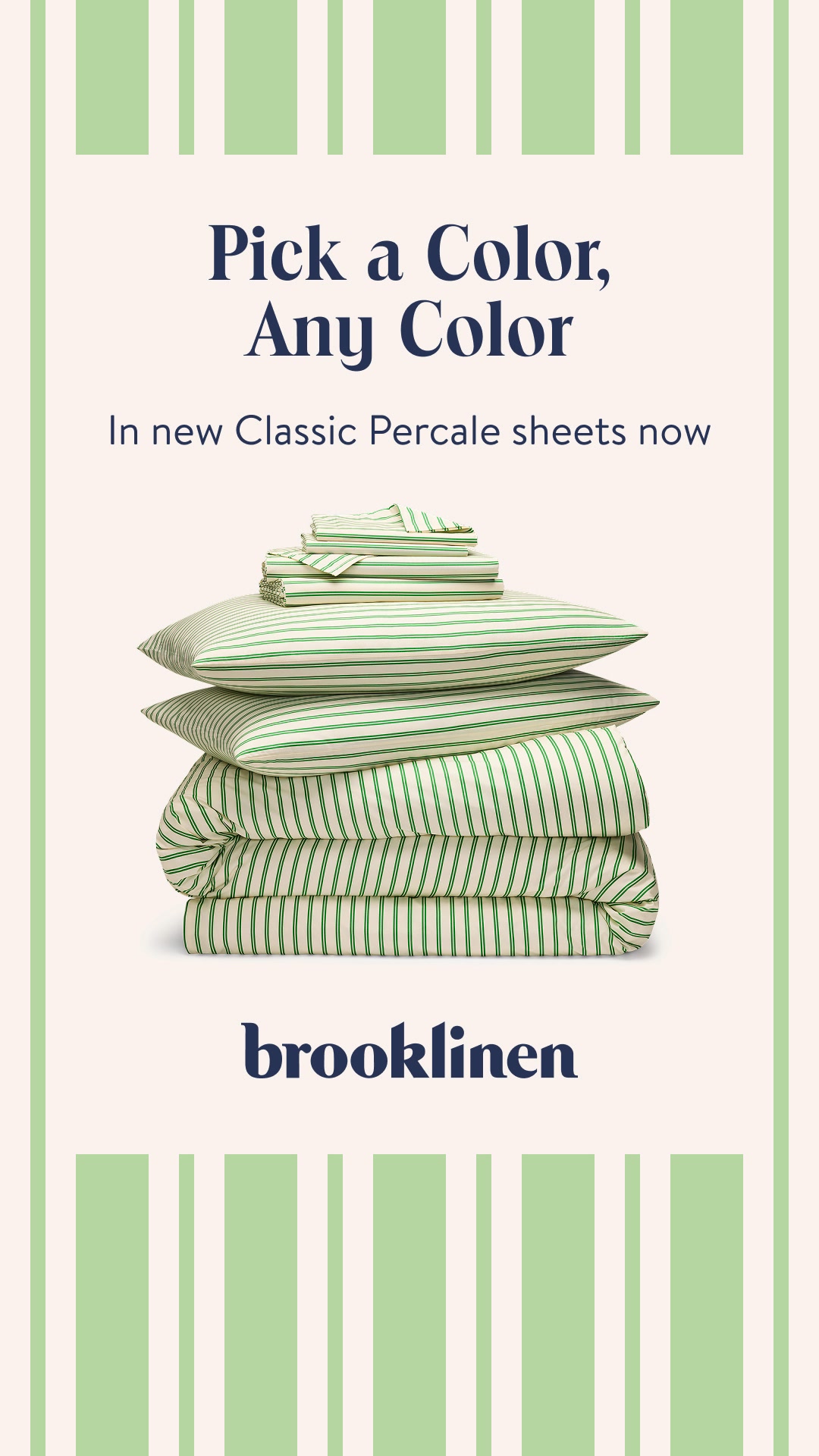 Strip down and stripe up with new Brooklinen-exclusive colors and patterns for our fan fave, Classic Percale.
