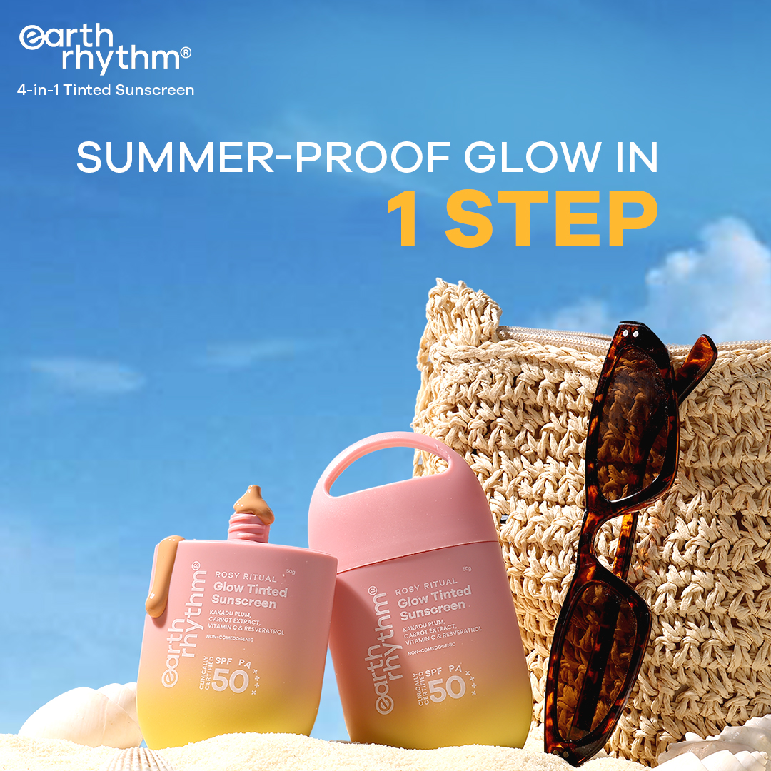 Meet your everyday skin essential. The Earth Rhythm 3-in-1 Tinted Sunscreen with Vitamin C + SPF 50 protects your skin ☀️, hydrates 💧, evens skin tone 🤎, and adds a natural tint ✨so you get skincare, sun care, and glow i