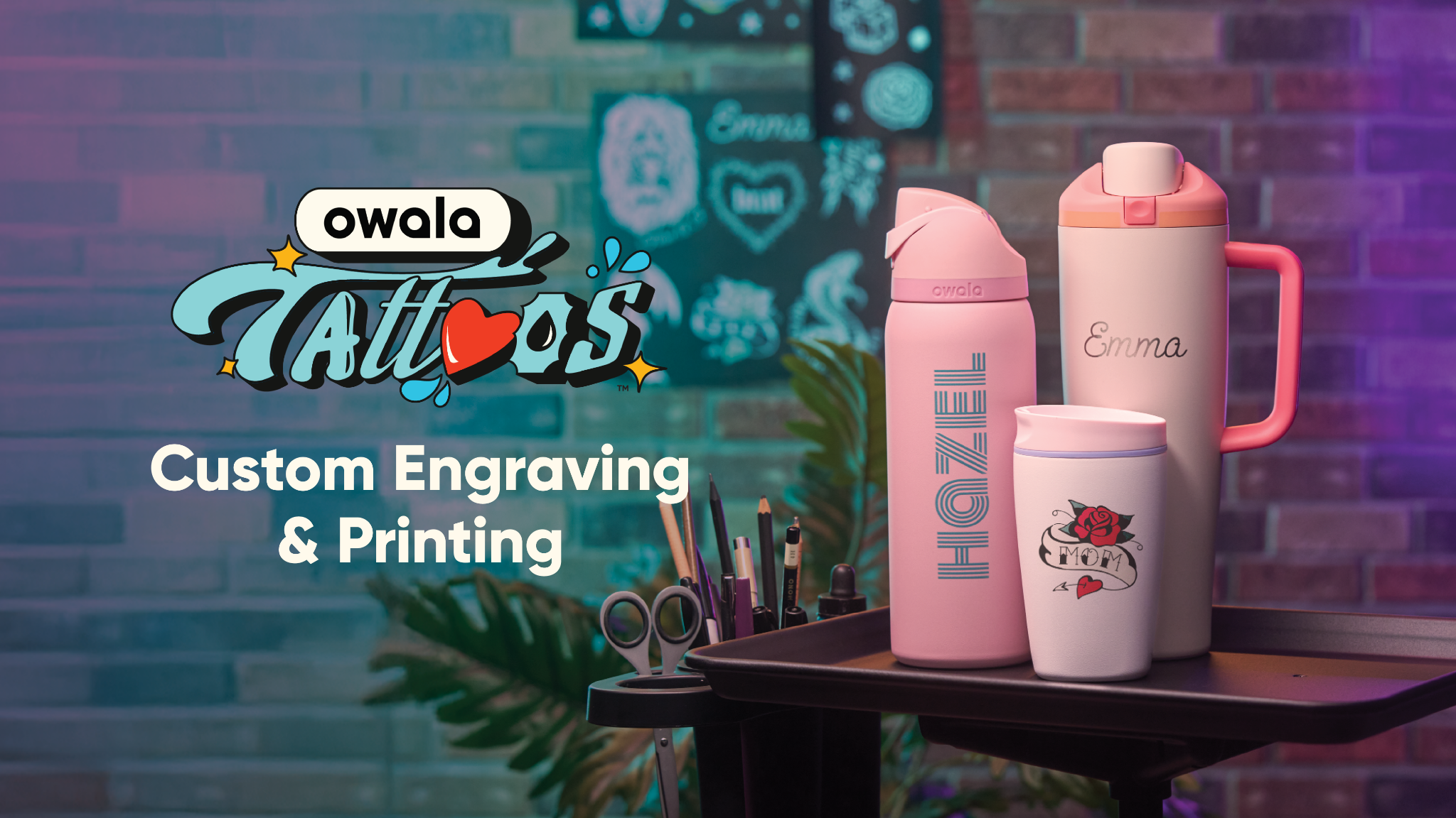 Make it permanent. Make it yours. Engrave a name, a piece of art, your favorite phrase or something you drew yourself. An Owala Tattoo is completely up to you. We can’t wait to see what you come up with.