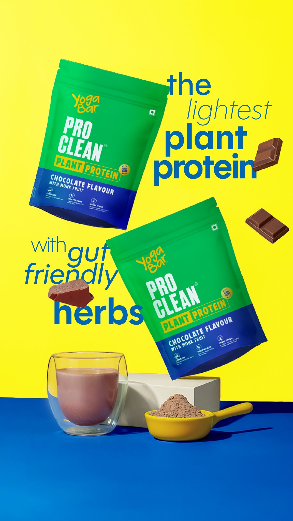 PRO CLEAN Plant Protein – Chocolate
💚 The lightest plant protein for everyday sipping
🌿 With gut-friendly herbs to keep you feeling light
🍫 Smooth chocolate flavour with monk fruit

⏳ Switch to a cleaner scoop today – ta