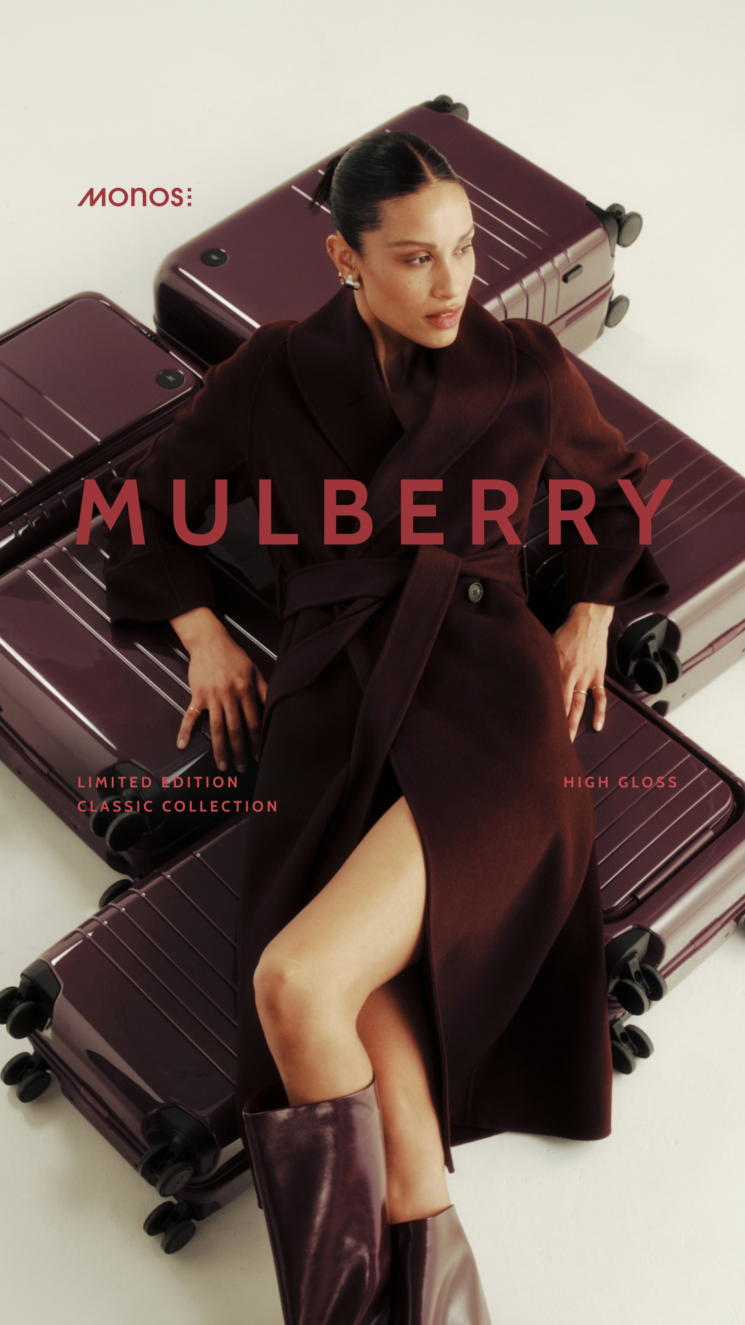 Turn heads in transit with Mulberry’s deep, glossy purple. Now available in all Classic sizes at monos.com.