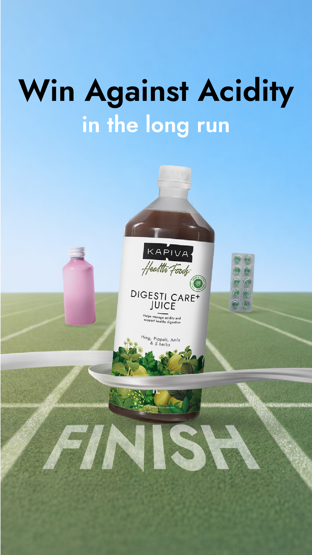 Antacids = Temporary 🛑 
Ayurveda = Long-term Relief 💚

Kapiva Digesti Care+ Juice brings together 8 powerful Ayurvedic herbs — Amla 🍈 · Ajwain 🌾 · Hing 🥔 · Jeera 🍃  · Pippali 🥜 & 3 more powerful herbs 🌿 — each chosen to 