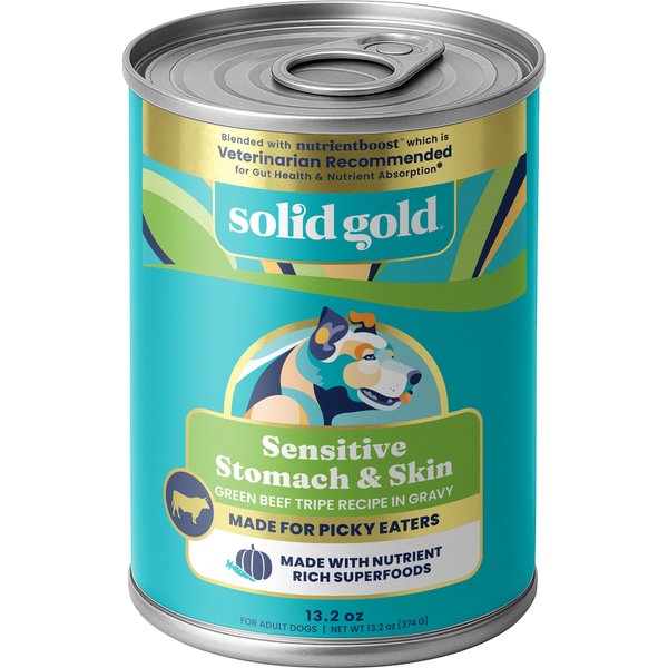 Solid Gold Green Cow Beef Tripe Loaf for Picky Eaters Grain-Free Wet Dog Food, 13.2-oz can