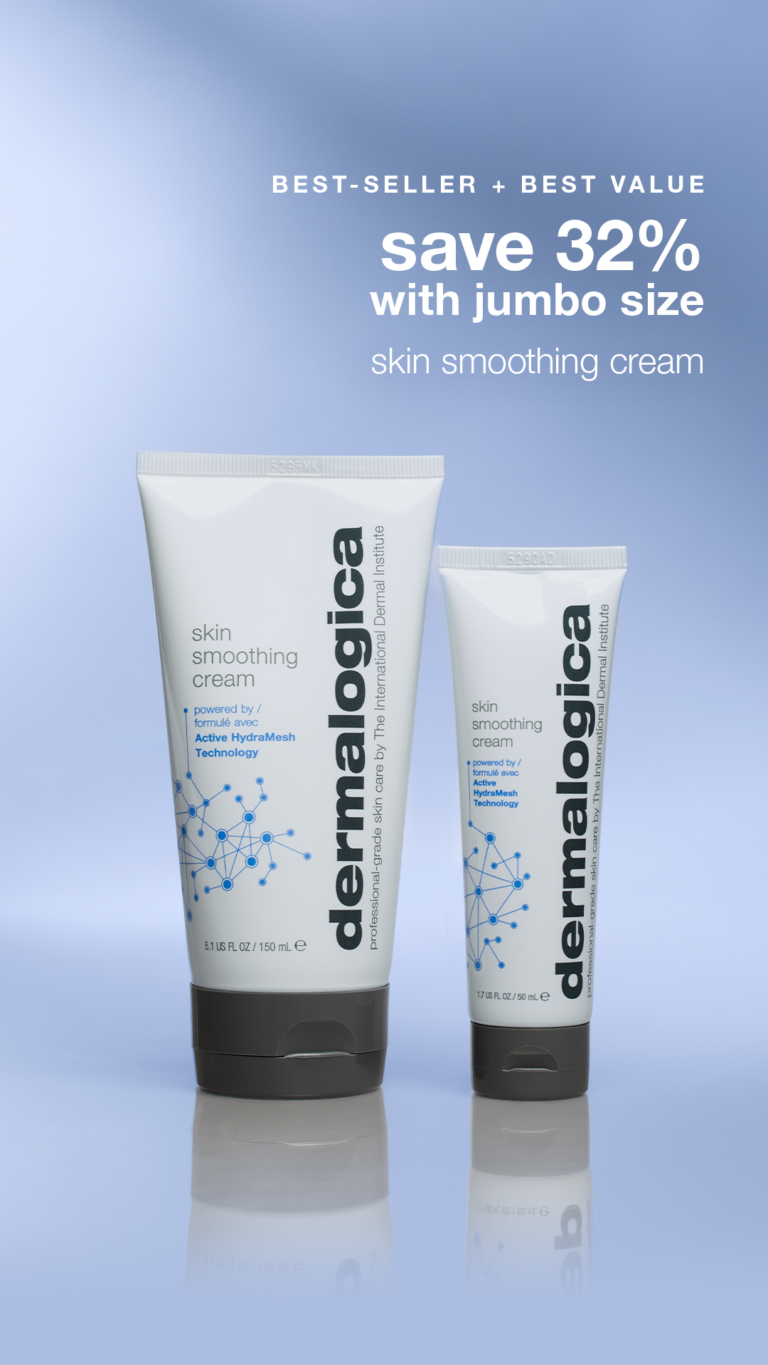 Soothe, balance + infuse skin with vital moisture. Save on next-gen hydration when you shop Skin Smoothing Cream in jumbo size. ​