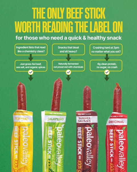 100% Grass Fed Beef Sticks