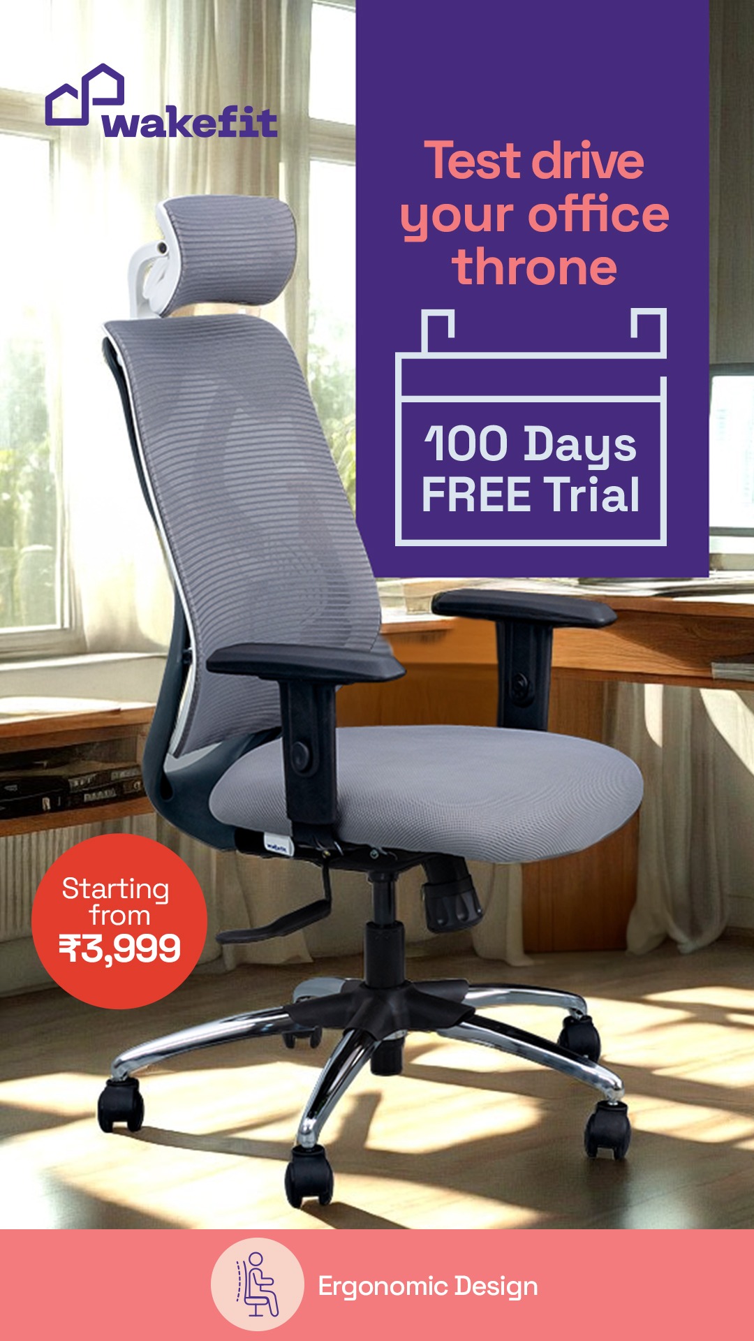 Work smarter, not harder! Improve posture with our ergonomic chairs.