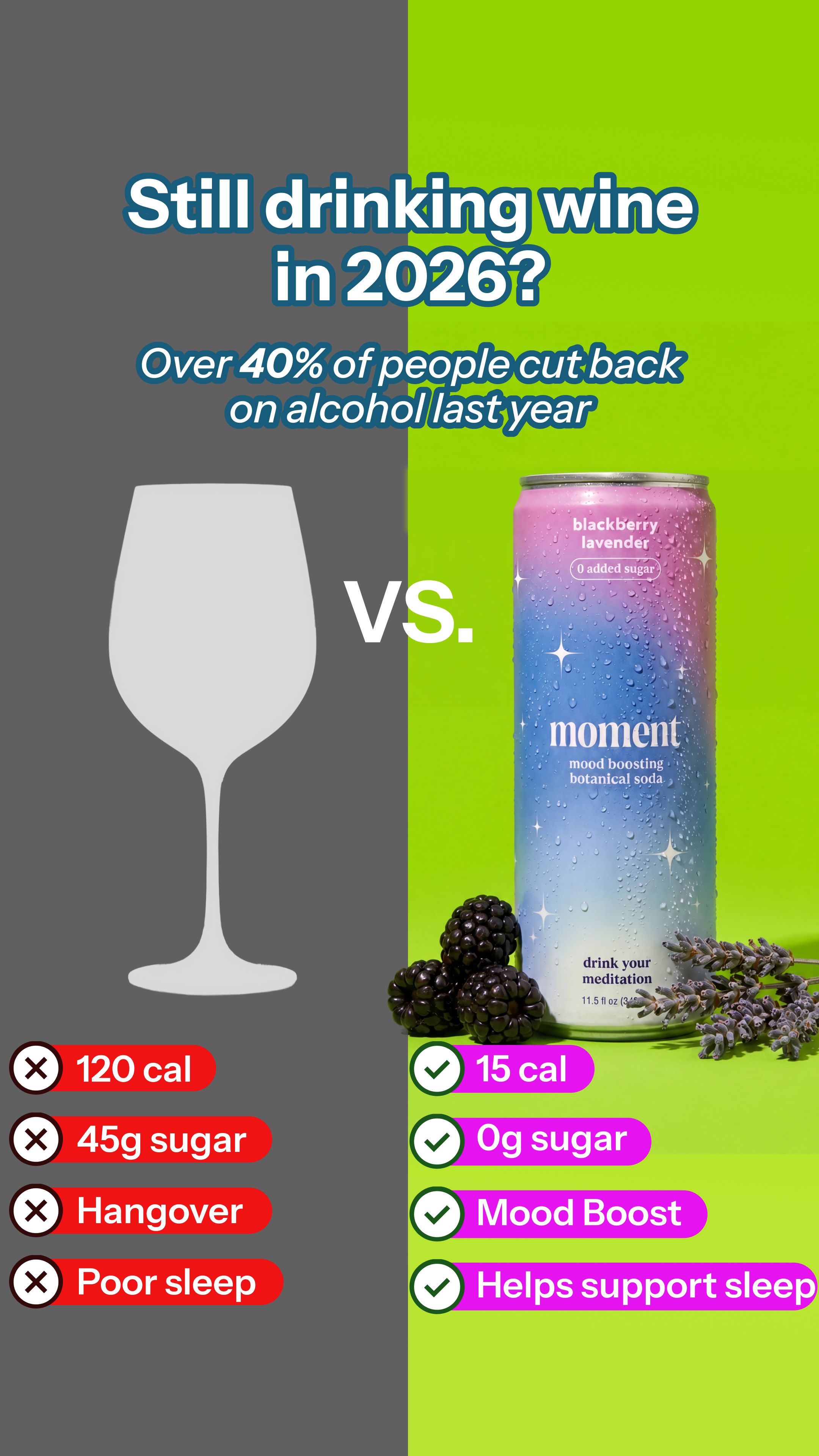 🍷 Better Than Wine | 🌿 Calm Mind ✨Less than 20 clalories 🚫 No Added Sugar