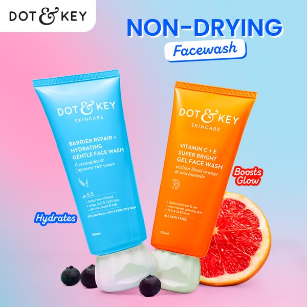 Say Goodbye to Dryness with our Sulfate-Free Facewashes 😍

💙 Barrier Repair Gentle Hydrating Face wash - Boosts skin barrier 
🧡 Vitamin C Foaming Face wash - Fades dark spots and pigmentation
💚 Cica & Salicylic Face wash