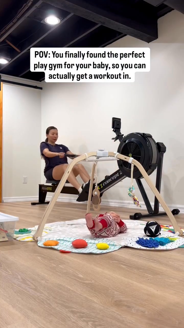 "I canceled my gym membership because taking the kids to the kids’ club meant constant exposure to illnesses, especially with a 3-month-old. I’m so grateful for the @lovevery Play Gym, which keeps our baby engaged while 