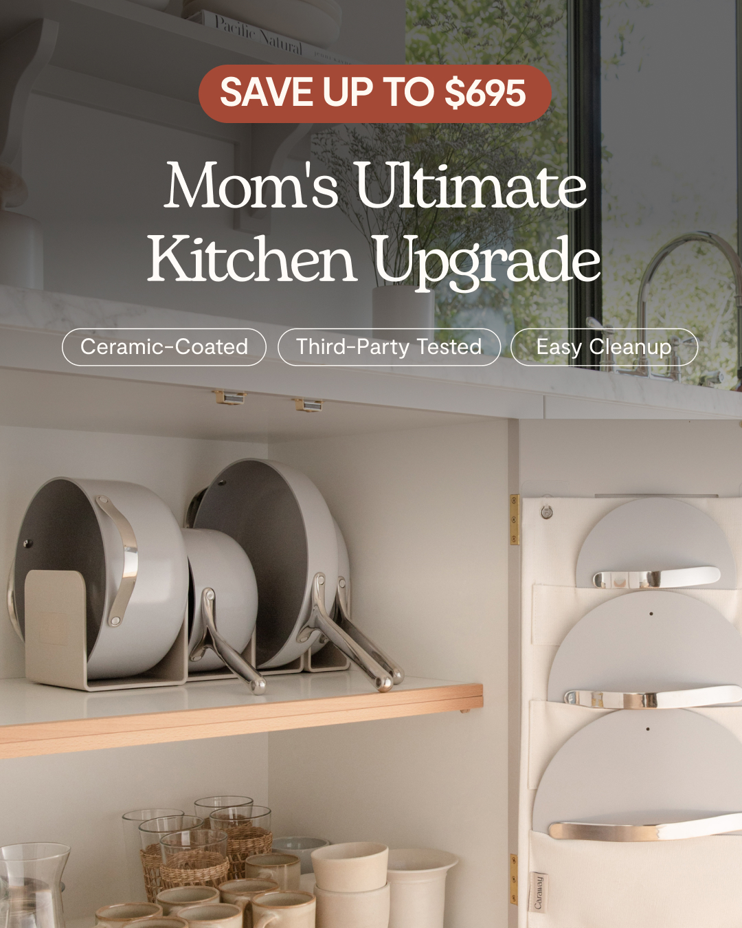 Girl math, but make it Mother’s Day. The cost per use of cookware is a no-brainer. Give the gift of Caraway’s Ceramic-Coated Cookware for easier cooking and faster cleanup.