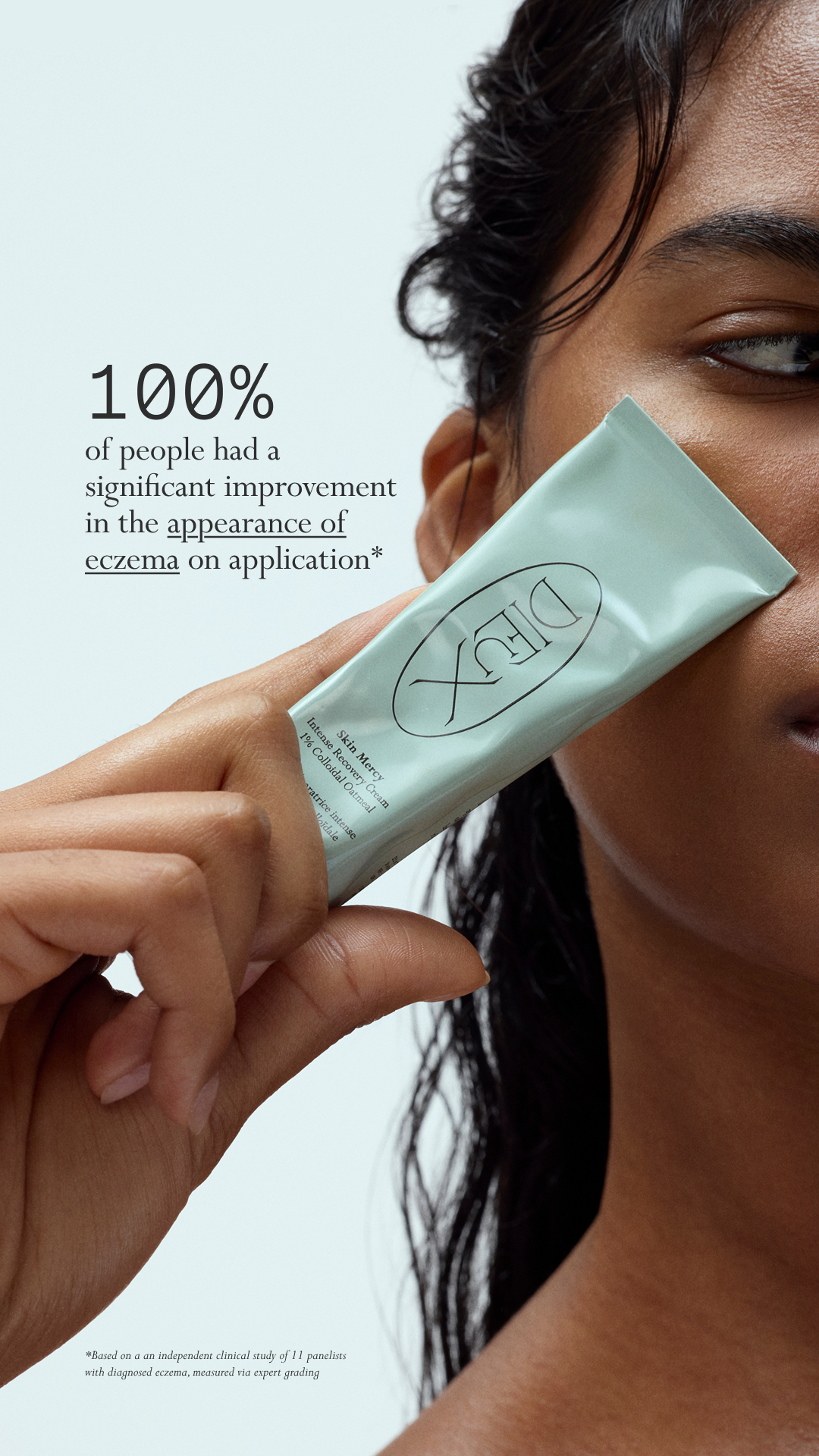 Clinically proven to soothe eczema-prone skin, Skin Mercy Recovery Cream helps repair and strengthen your skin barrier over time