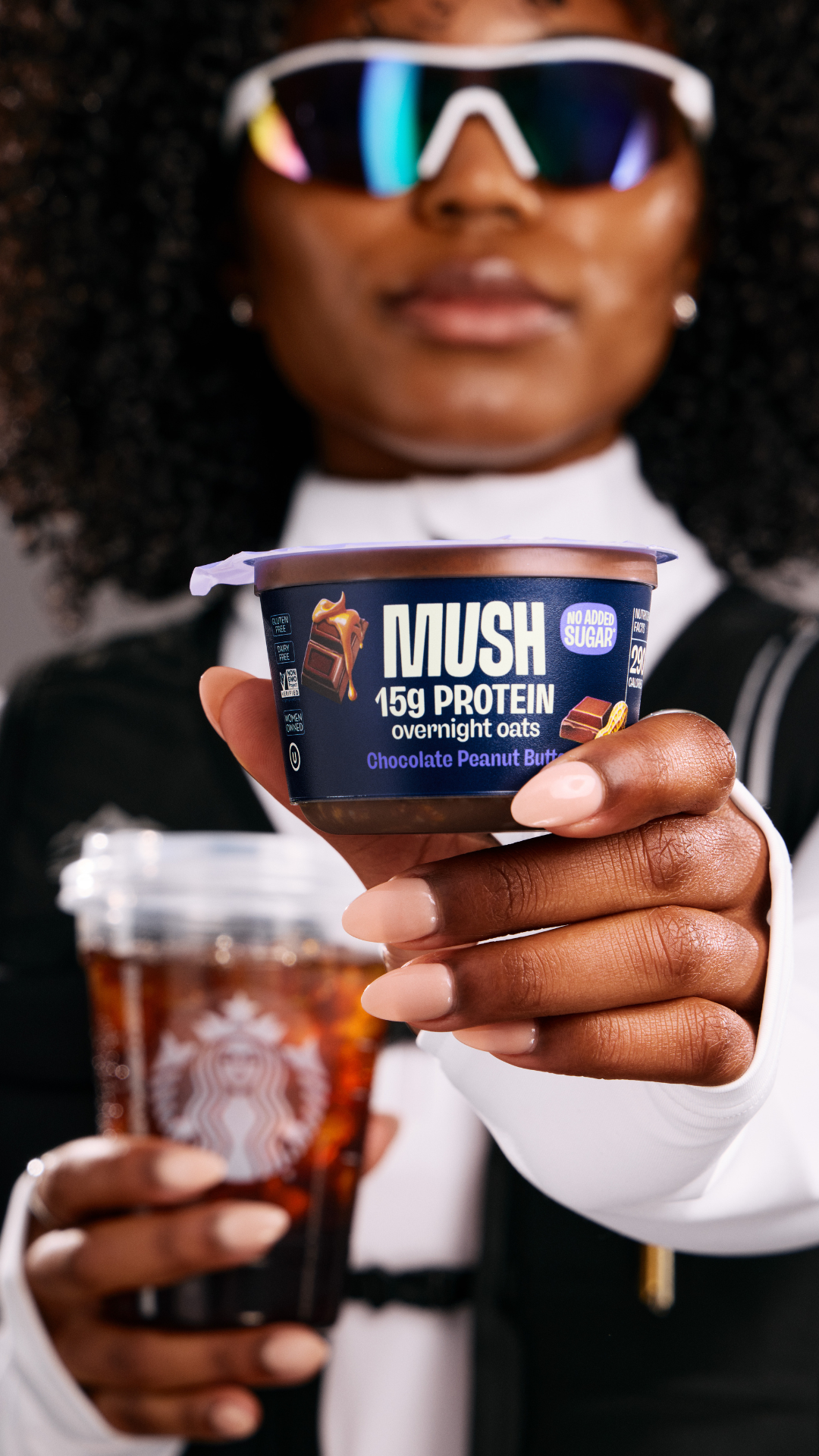 Now at Starbucks. Overnight Oats with 15g of protein and 7g of fiber. Your coffee, upgraded.