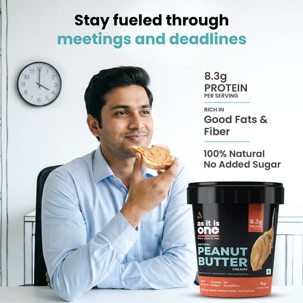 AS-IT-IS Peanut Butter | Stay Fueled Through Meetings & Deadlines