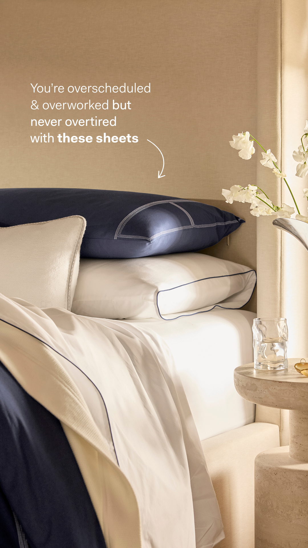 If you’re waking up tired, you need new sheets. The softest 100% organic cotton from Boll & Branch will lull you to sleep as soon as your head hits the pillow. You’ll wake up restored, refreshed, and ready to take on any