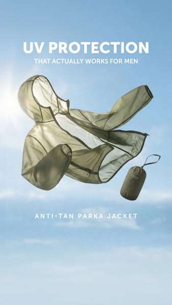 UV protection that actually delivers. This anti-tan parka keeps you covered, cool, and ready for the sun. Shop now.