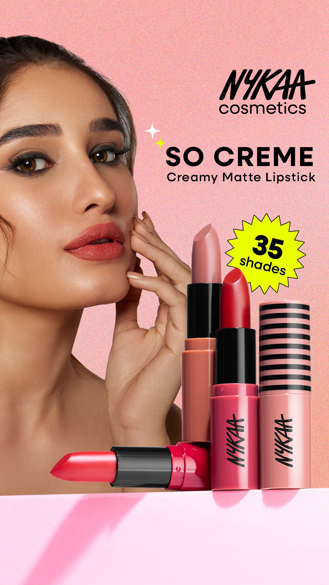 Say goodbye to dry lips! 💋 
Introducing Nykaa Cosmetics So Creme Creamy Matte Lipstick, where rich color meets hydration and long-lasting wear. Unlock your perfect look now!