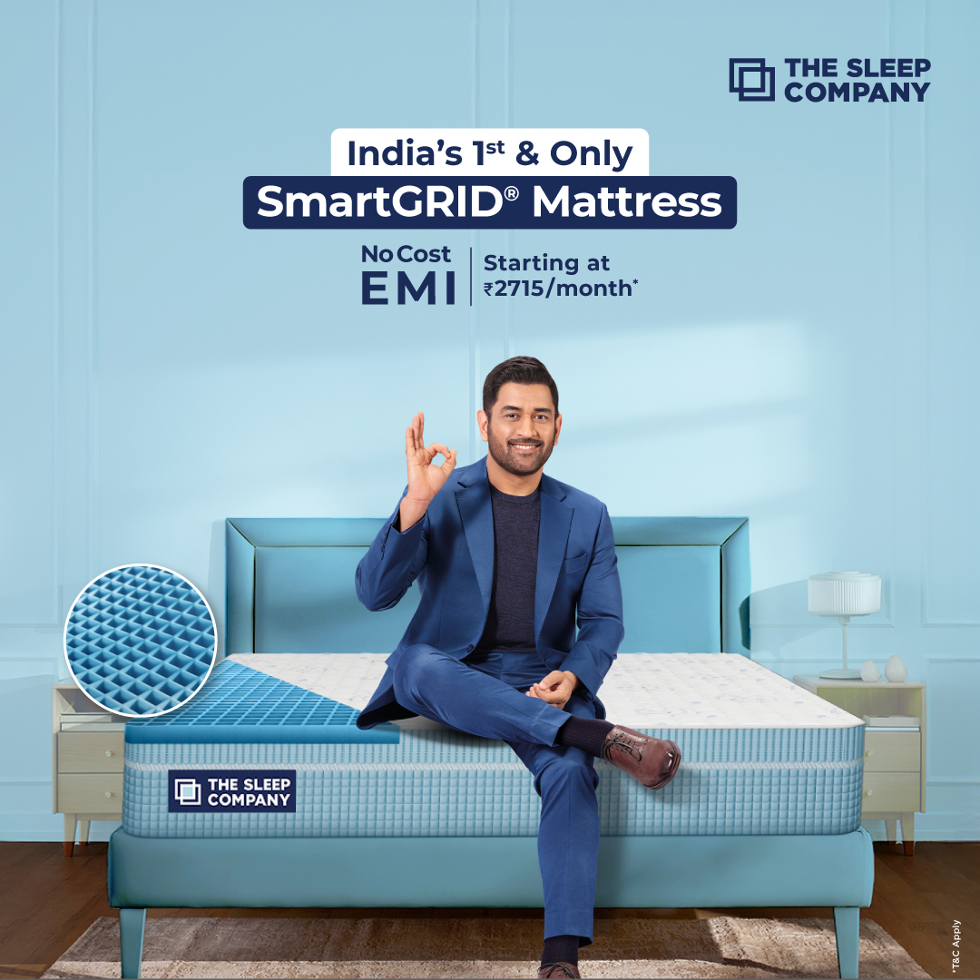 India's 1st & Only SmartGRID Mattress - No Cost EMI starting at ₹2715/Month

✅ Soft Comfort + Firm Back Support
✅ 100-Night Trial
✅ 10 Years Warranty
✅ No Cost EMI

Ready to Sleep Peacefully? Shop Now!
