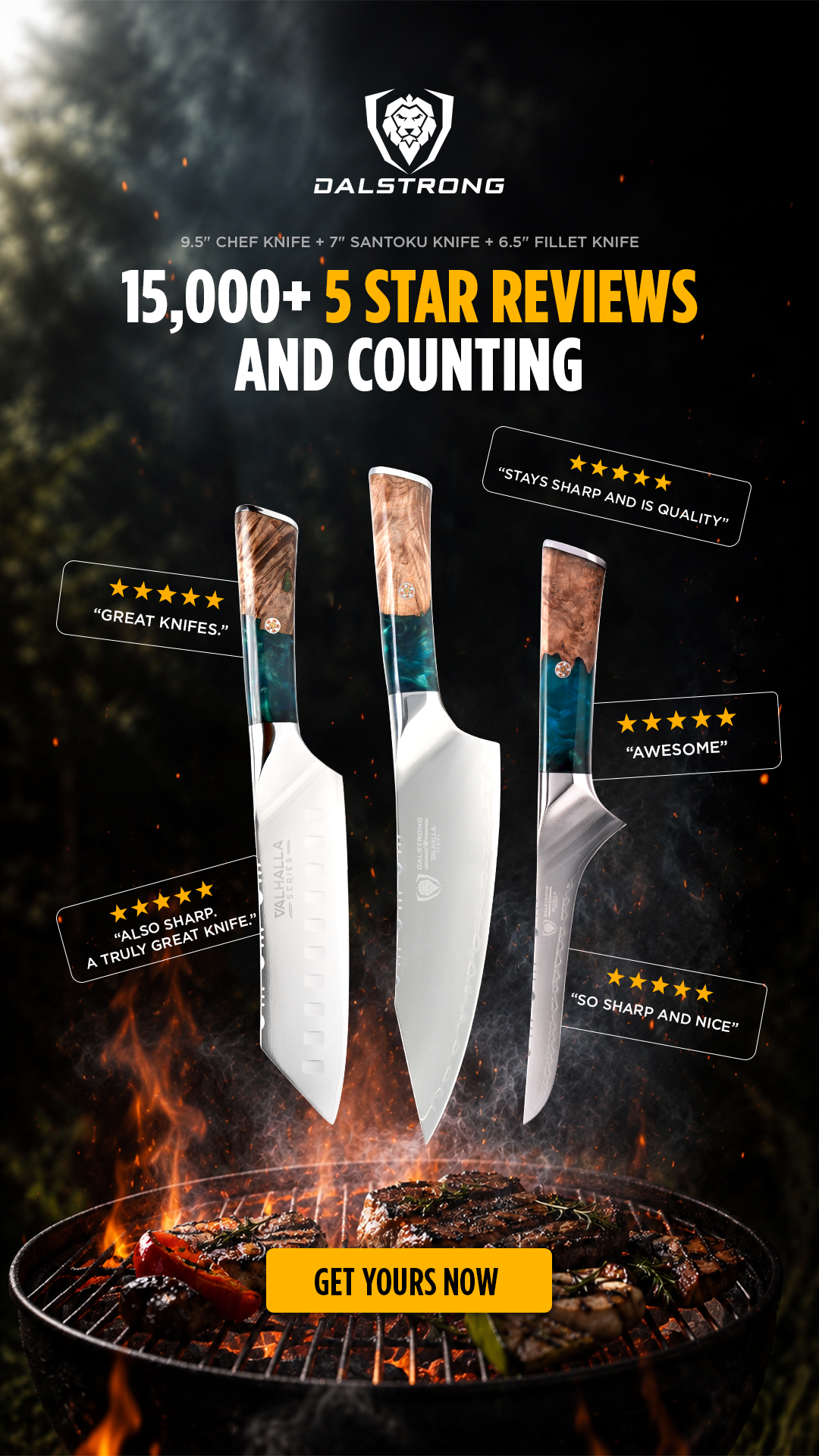 Forged for those who chase greatness. The Valhalla Series isn't just a collection of knives—it's a statement. Inspired by Viking craftsmanship and built for fearless cooks, every blade is engineered to conquer the kitche