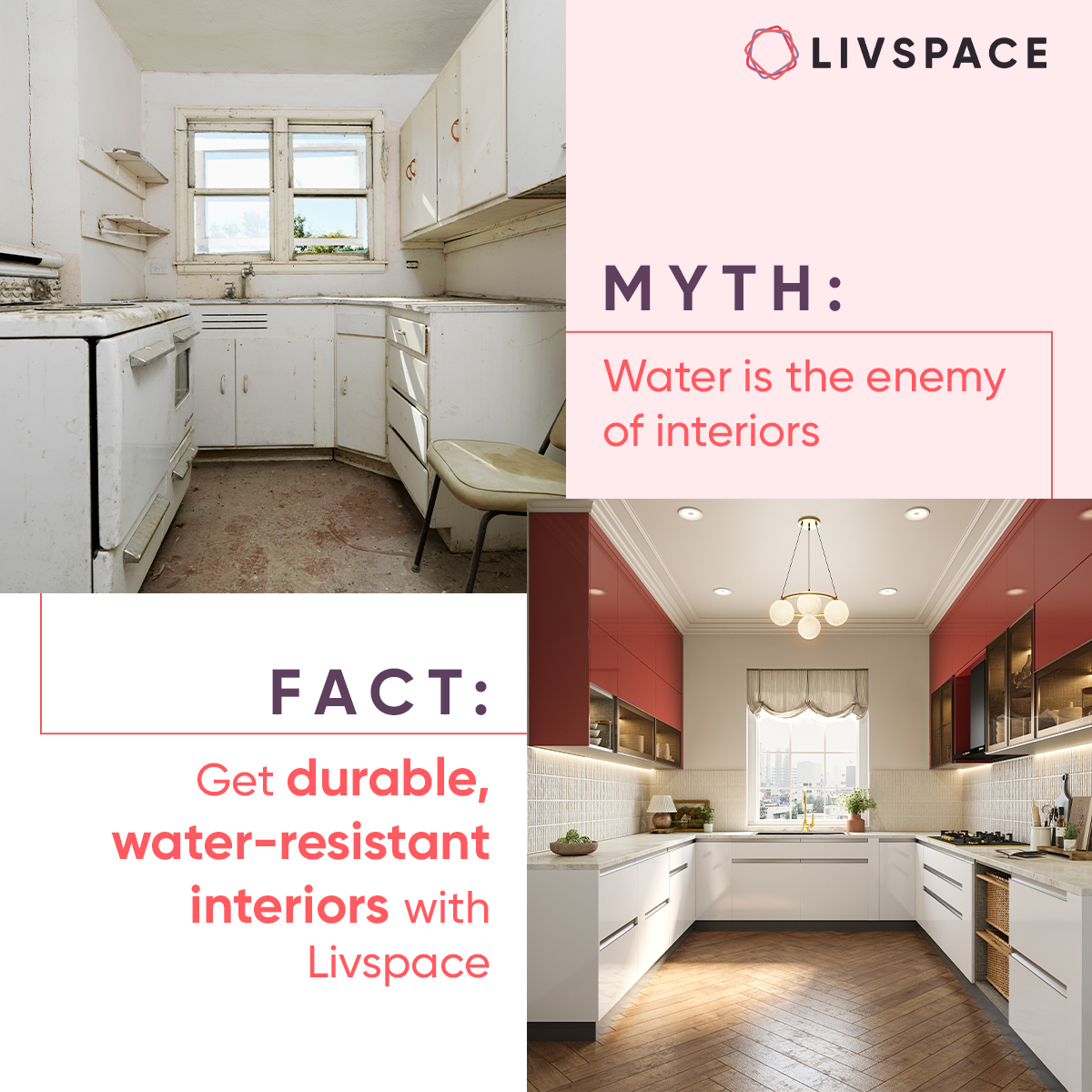 Trust Livspace with your dream home’s interiors and watch your vision come to life! Witness our tailor made interior solutions transform your living space.

🚚 45-day delivery*
✅ 146-quality checks
🛡️ Flat 10-year warrant