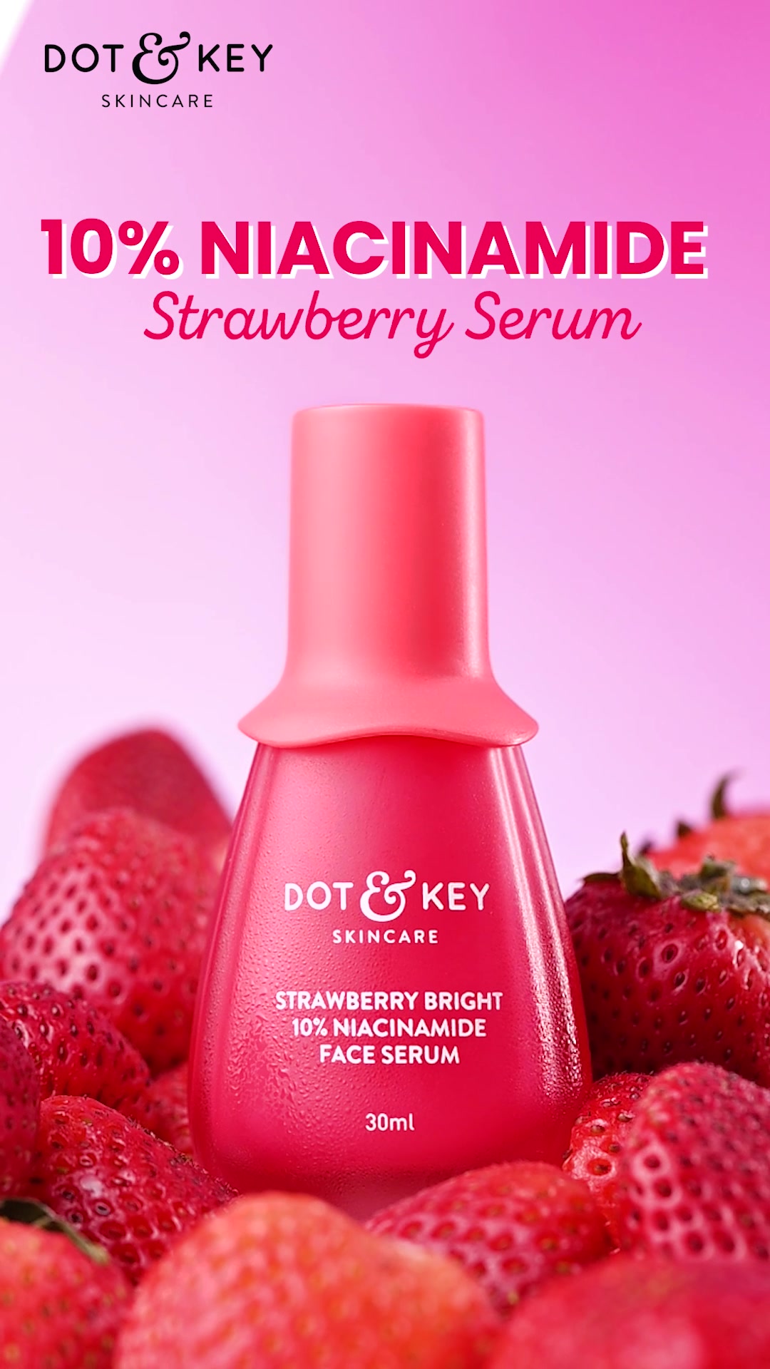 New Launch Alert🍓, Strawberry Niacinamide Serum.

🍓Visibly Brightens Skin.
🍓Fades Dark Spots.
🍓Non-Sticky & Quick-Absorbing.

Why Dot & Key?
✅ Clinically Proven 
✅ Dermatologically Tested
✅ No Nasties
✅ Efficacy Uncompro