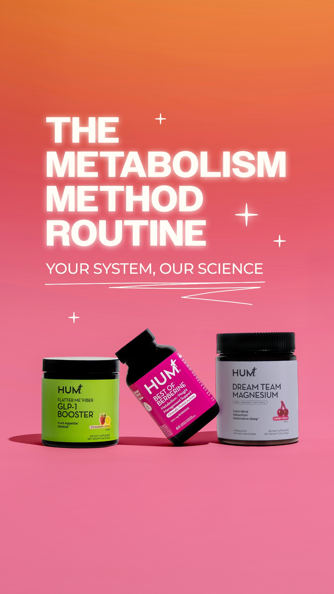Your day-to-night routine, locked in for 2026. The Metabolism Method Bundle features three bestselling supplements for sleep, metabolic, and GLP-1 support.