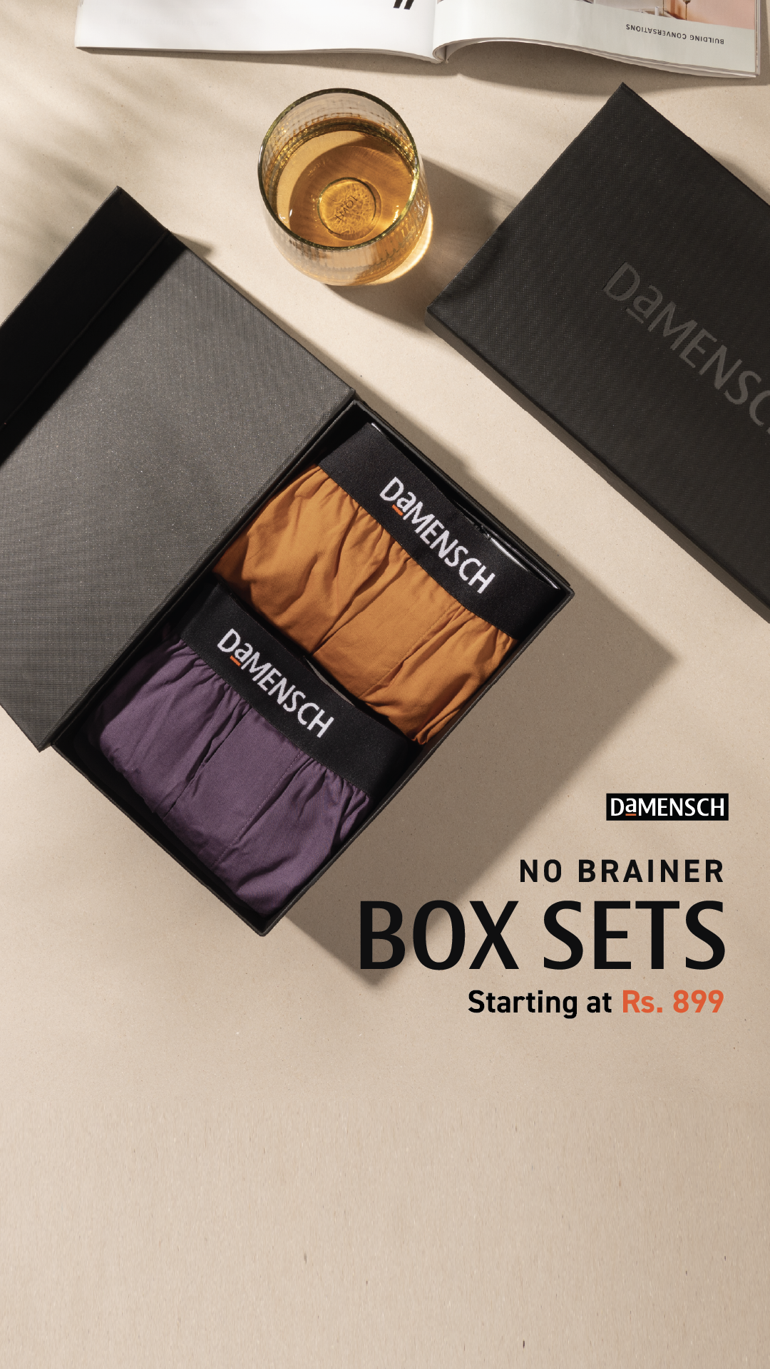 🏆 Award-worthy comfort, now in sets! 
Damensch No Brainer Underwear Box Sets from just ₹899. Start every day right with ultimate comfort! Get yours today!