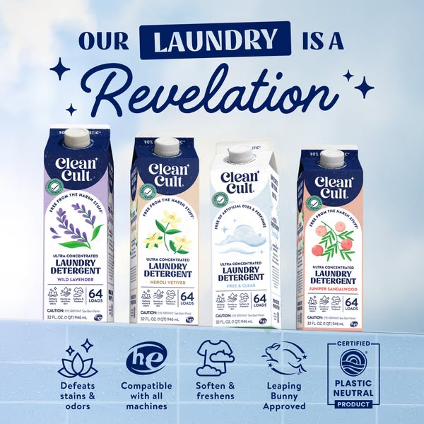 Clean clothes. Softer fabrics. Zero unnecessary ingredients. Upgrade your laundry routine.