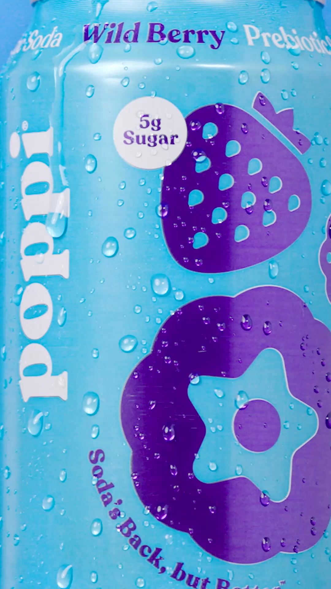 bubbly, bold, and bursting with Wild Berry flavor 🫐 better for you soda that gives you the iconic fizzy flavor you can't resist with 5g of sugar and ingredients you can love 🥤🫧