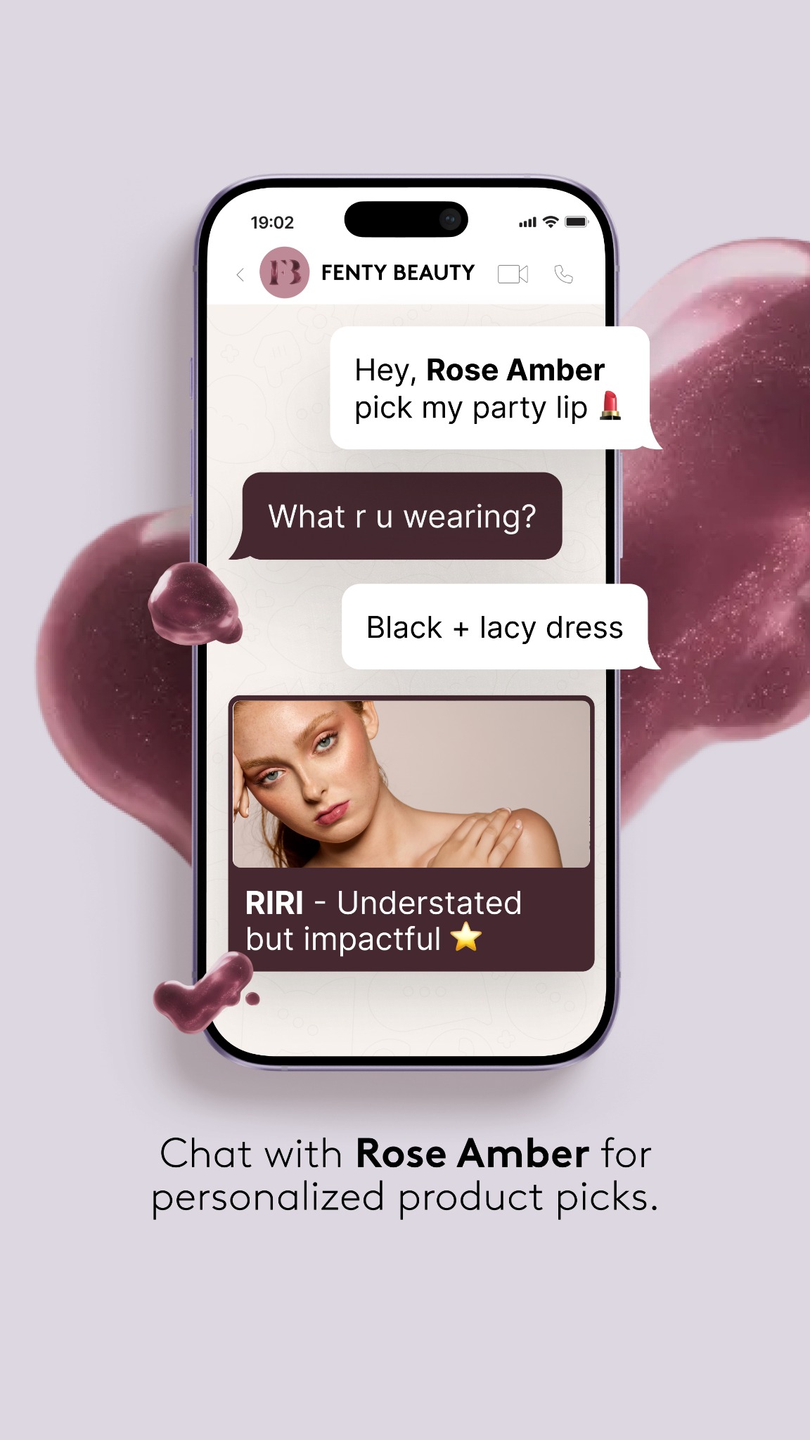 Meet Rose Amber, Fenty Beauty's NEW WhatsApp virtual beauty advisor, and your ✨personal✨ product picker