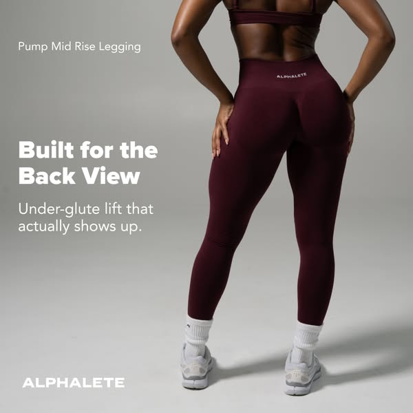 You didn't build it to hide it. The Pump Mid Rise Legging was designed for women who want their work to show. Under-glute lift that's engineered in, not squeezed in. 8 colors. Find yours.