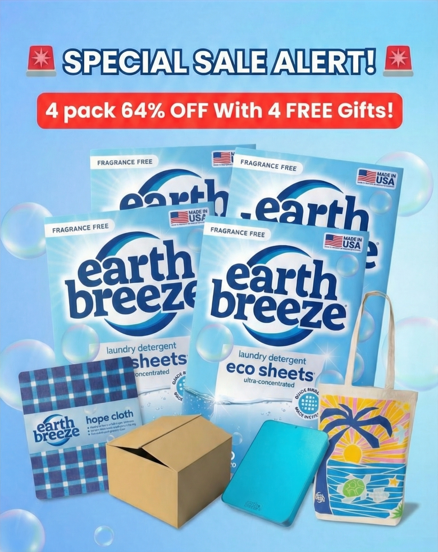 Our biggest sale yet! Up to 64% off with 4 free gifts 💙