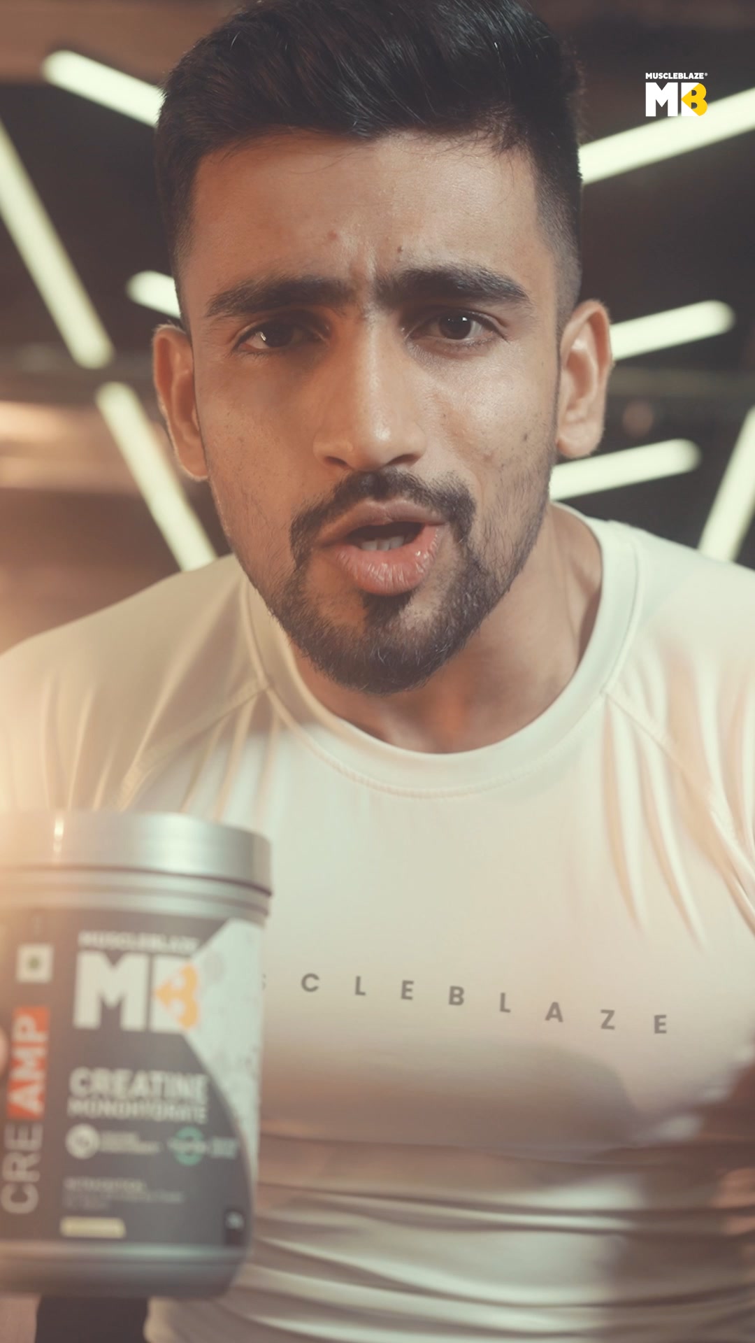 🏋️Sculpt Your Dream Physique With MuscleBlaze Creatine CreAMP. 🛒Order It Today At Rs. 549 And Get Those Ripped Muscles. 💪