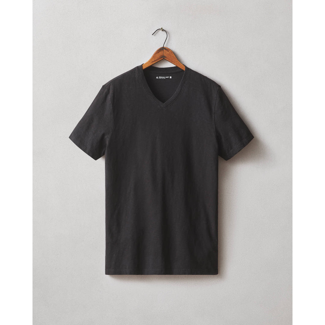 Men's Premium Slub V-Neck Tee - Black