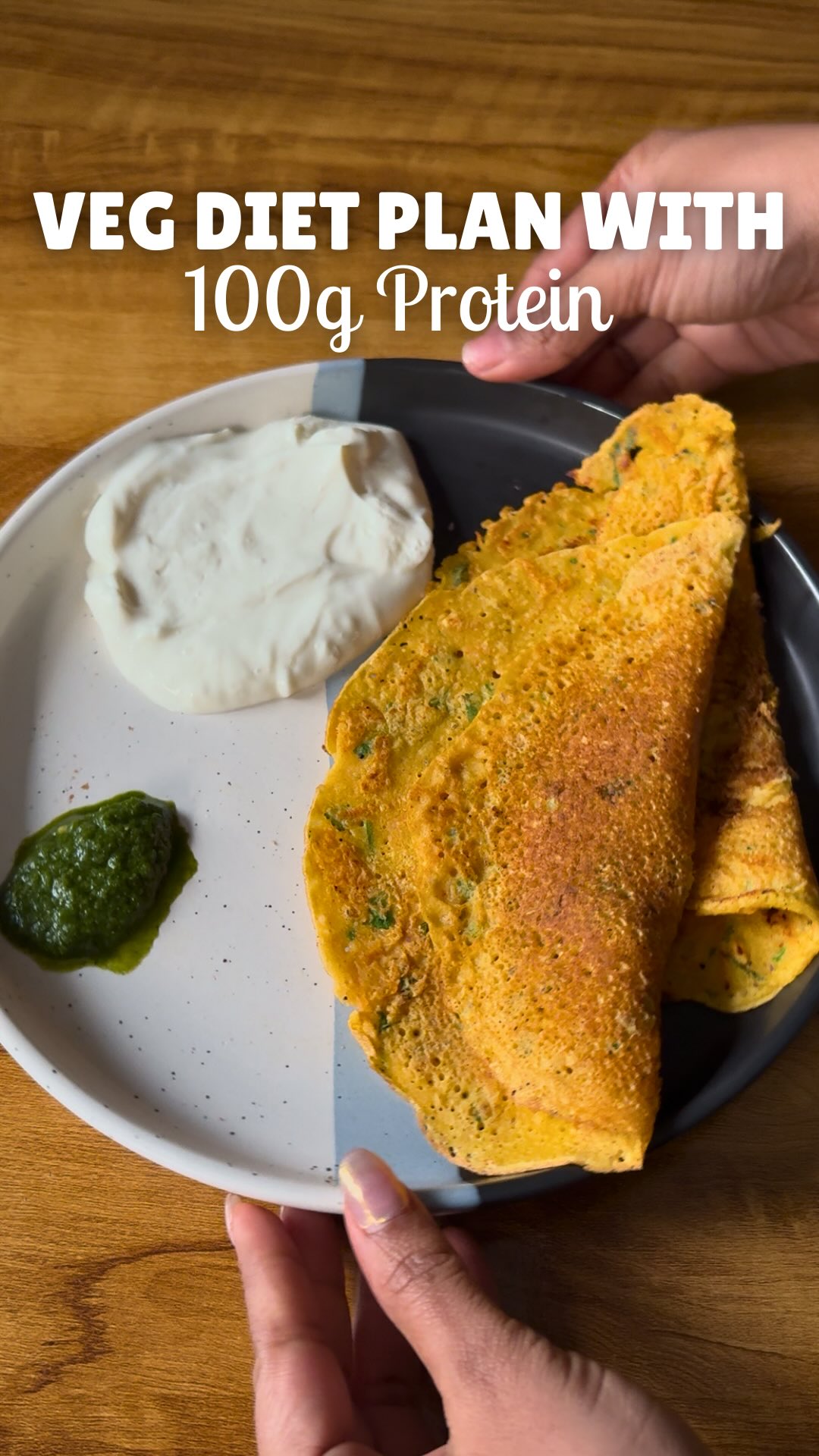💬Comment “PROTEIN” for all recipes of the plan, to reach 100g protein as a vegetarian 💪🥗
 .
 .
 .
Most people think hitting 100g protein is impossible without chicken and eggs, but it’s actually all about smart portions 