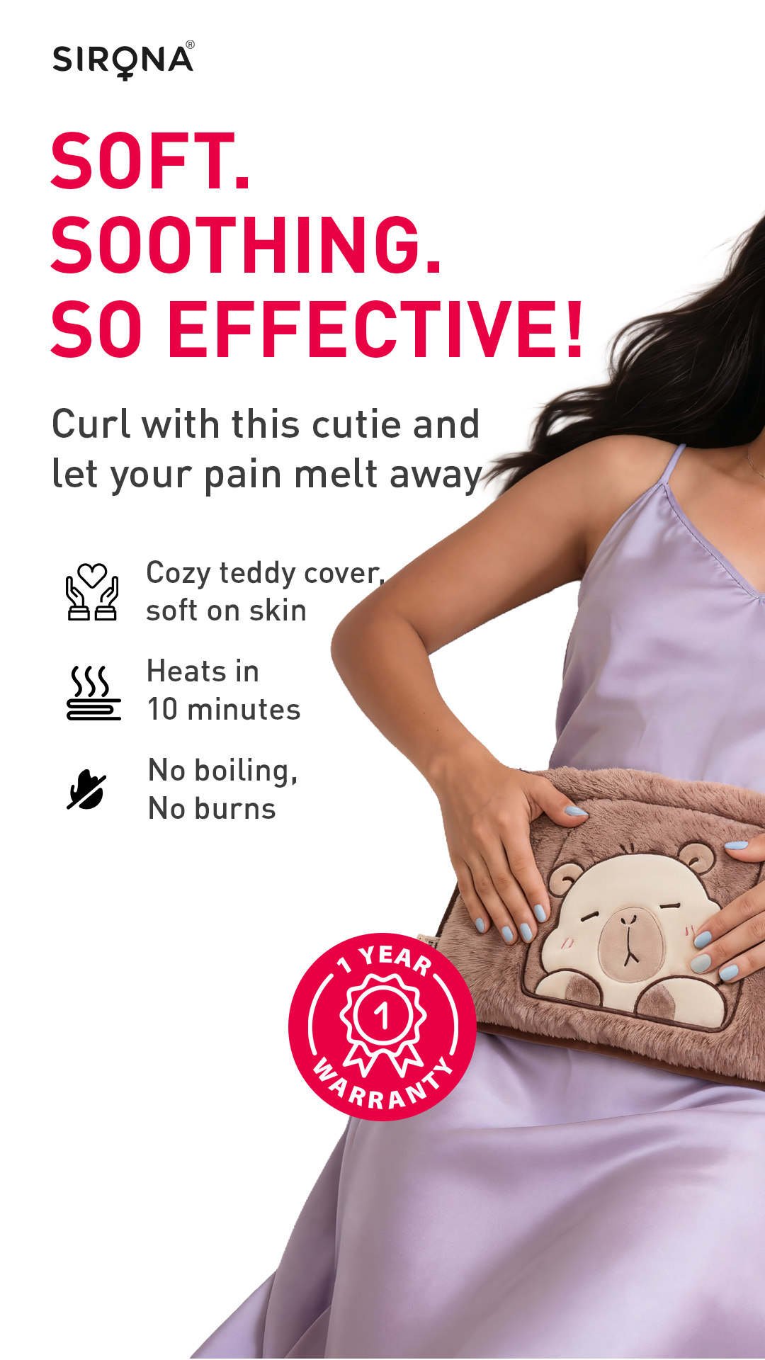 Sirona Electric Hot Water Bag delivers long-lasting warmth and simple plug-and-heat convenience. No boiling or refilling, just quick and soothing comfort exactly.