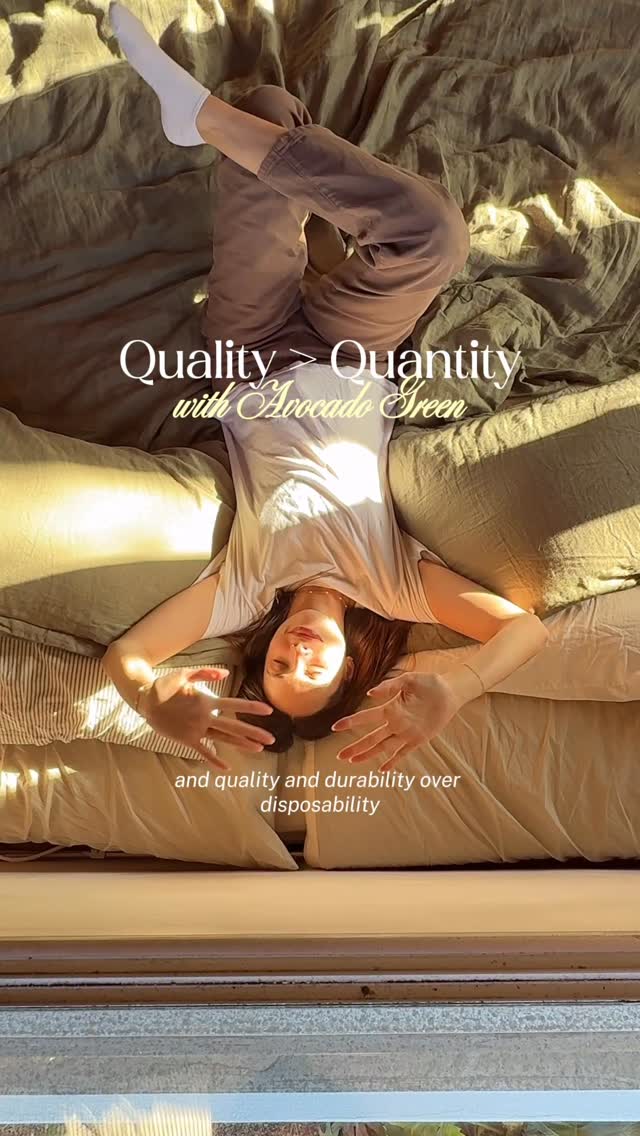 buying less & investing in better ✨ @avocado.green 

my Avocado Green Mattress has been my most used product in my house for over the past 5 years, which is why I knew that investing in a mattress early made with real, d
