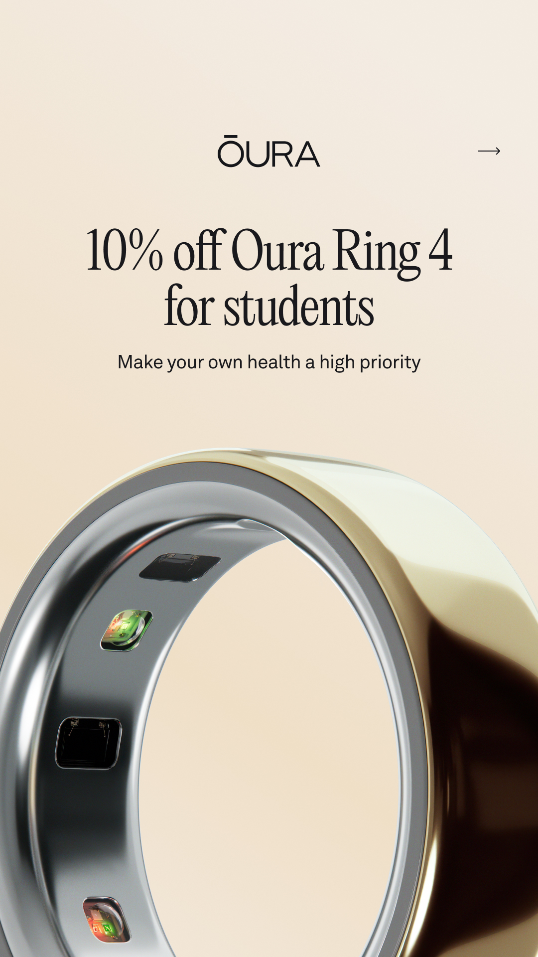 10% off Oura Ring 4 for students