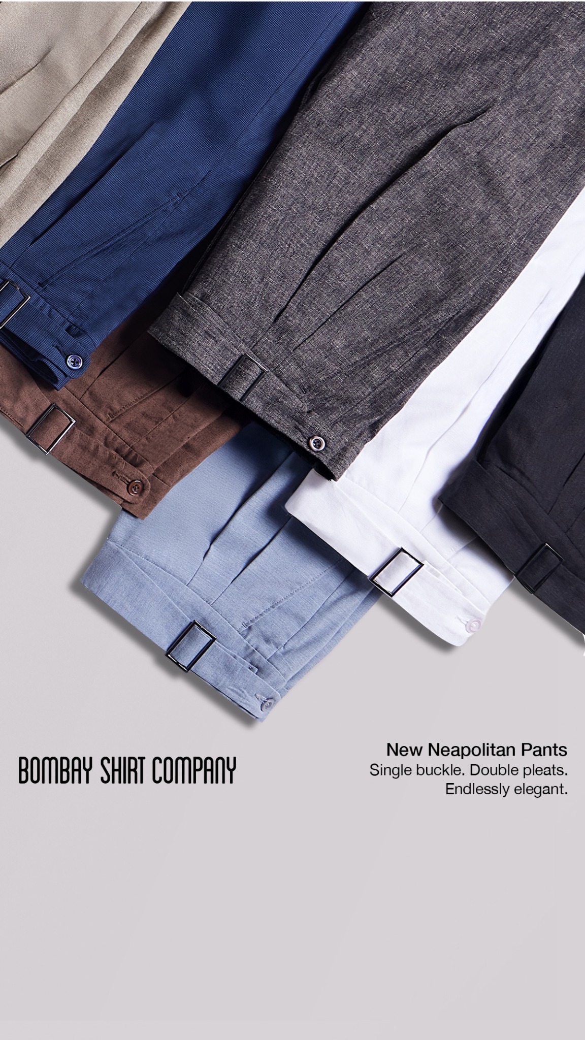 Crafted from refined fabrics, cut for a tailored fit and designed with a stylized buckle and pleats for a timeless look.